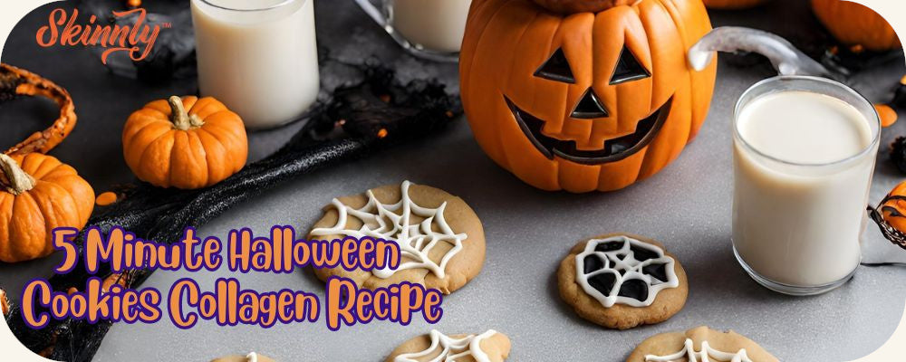 Skinnly 5 Minute Easy Halloween Cookies Recipe with Collagen Powder.